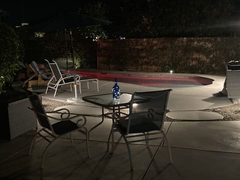  poolside patio with propane firepit for your enjoyment