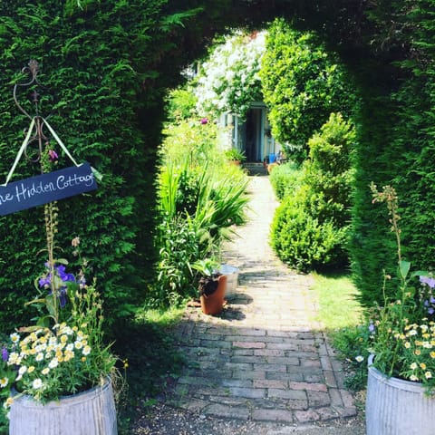 The welcome sign to the Hidden Cottage.  A short walk down a path and ....