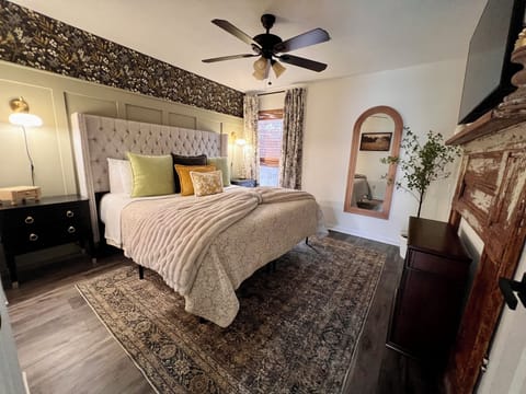 Ceiling fan in bedroom and in living room