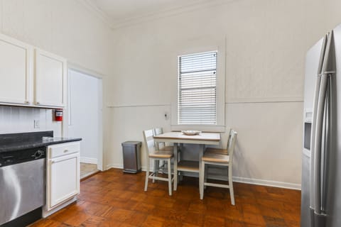 Spacious kitchen with stainless steel appliances