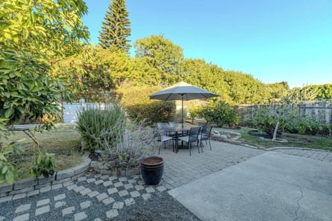 Enjoy this gorgeous green backyard when home.