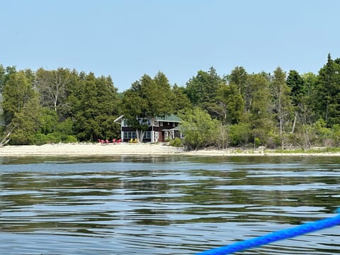 View of beach from watee