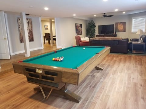 Huge pool table for your enjoyment.