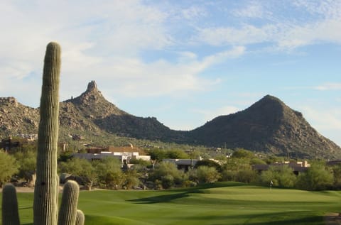 View of Troon North Golf Course and Pinnacle Peak Mountain - from the back yard