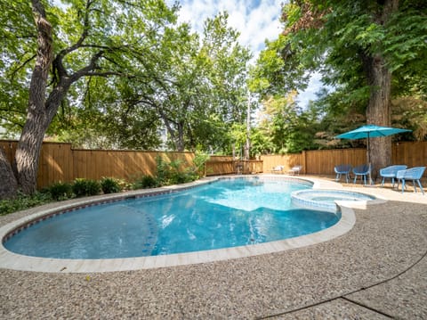 Private pool in spacious backyard