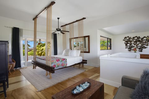 Master suite is the entire second floor, with Uber-lounge king swinging bed.