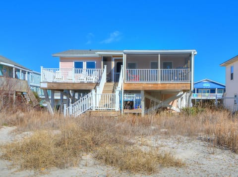View of cottage from beach dune.