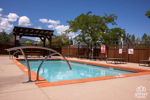 The pool is open during the summer months. The hot tub is open all year around. 