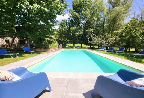 Relax around the large private pool