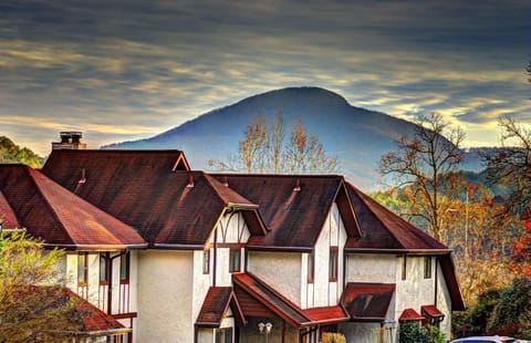 Yonah Mountain dominates the sky over Das Mahlberg Gasthaus...