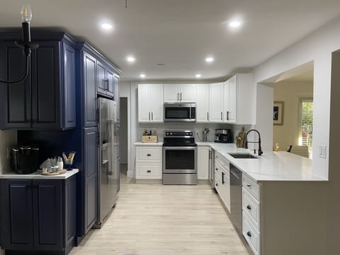 Kitchen open to dining room