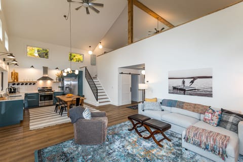 Our spacious living and dining area is perfect for a group