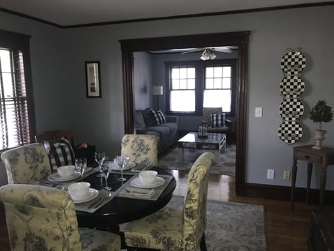 Dining room looking into the TV room