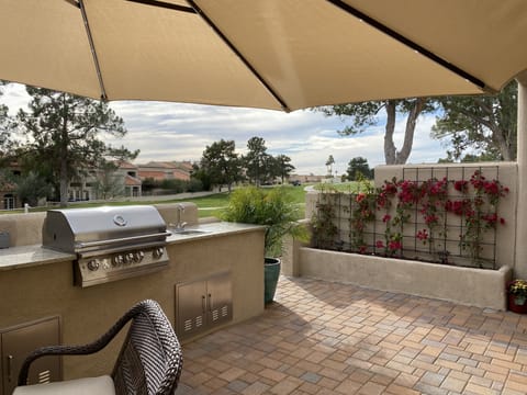 Outside patio with grill
