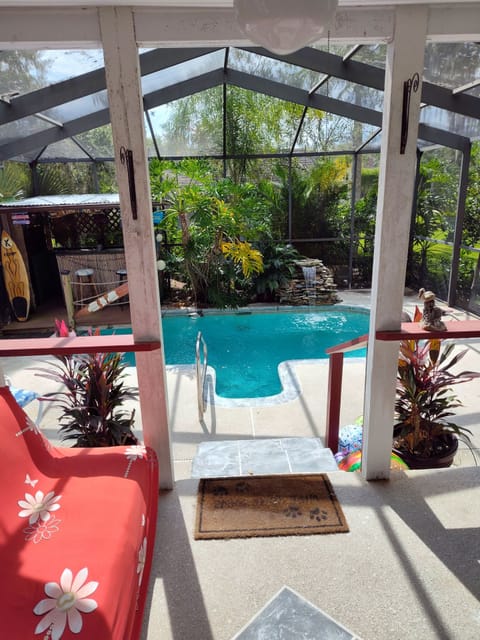 Pool and Tiki bar off master bedroom.