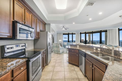 The open layout allows you to watch sunset while you cook up a family feast! 