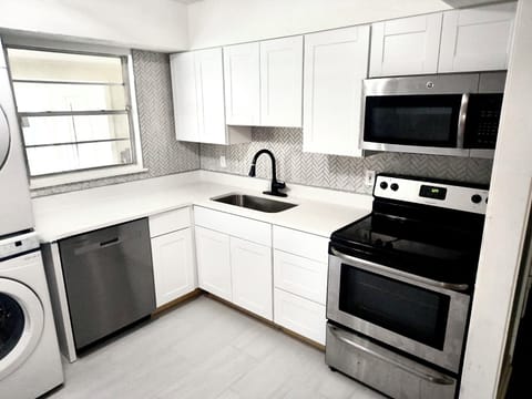 Our newly remodeled kitchen comes with brand new stainless steel appliances!