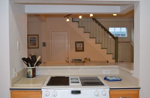 Kitchen into the living room