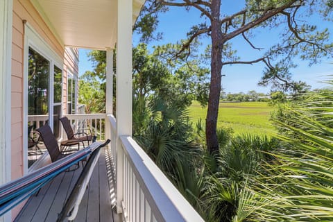 Porch area with the view of the marshland