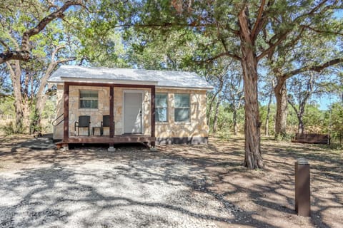 Parking in front of cabin