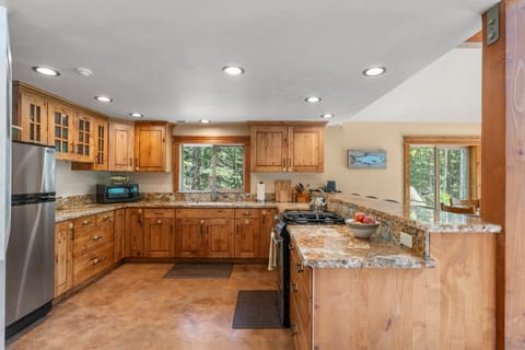 Spacious, fully loaded kitchen.