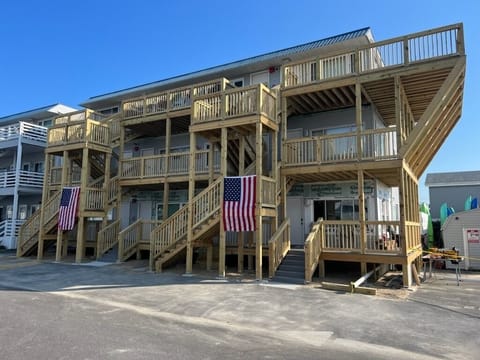 Brand new deck and stair towers, completed in fall of 2023.