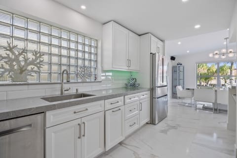 New kitchen completely stocked! Every tool you can imagine..  Full Pantry too!