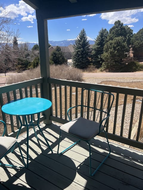 Front porch with mountain views