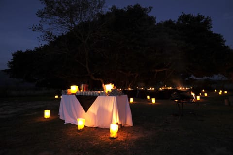 Outdoor banquet area