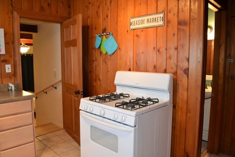 Bedroom to the left, bathroom to the right