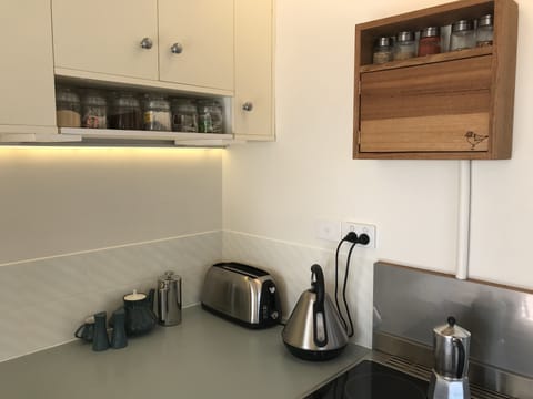 Teas, coffee, spices and other basics provided.