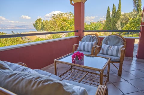 Chrismos Luxury Suites 5A  Apraos Corfu  - sitting area in the veranda