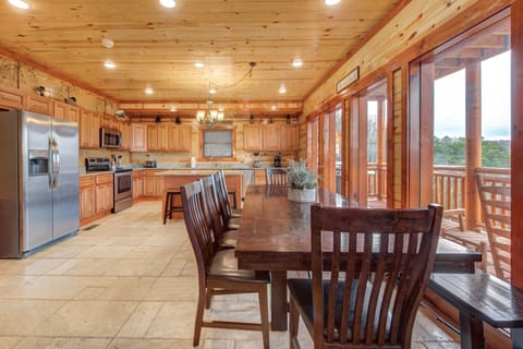 Enjoy a meal with the whole family at the large dining room table.