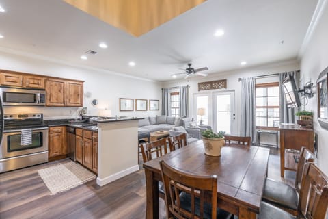 Open kichen/living area in the condo