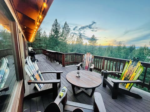 To complete a full Tahoe experience enjoy these handmade rustic ski chairs. 