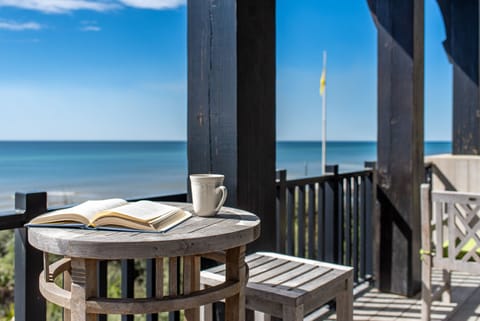 Ocean View Balcony with Outdoor Bar Table and Stool.