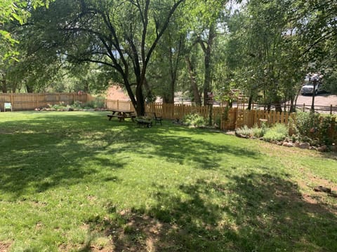 The beautiful back yard area.  Views to Pikes Peak. 