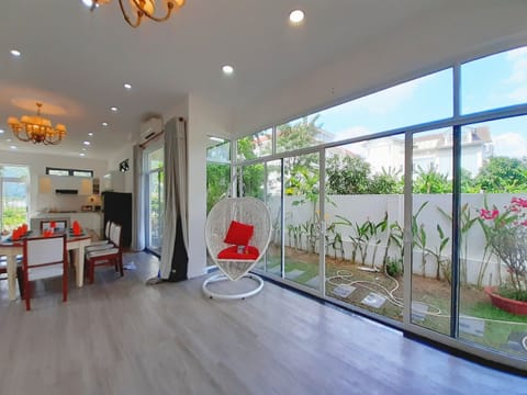 Ground Floor with Living Room, Kitchen, Dining Area, Bedroom1 and  garden around