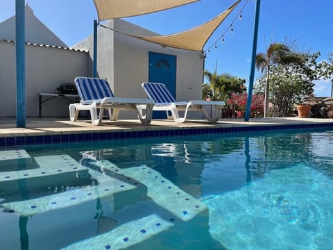 Calming blues by the pool