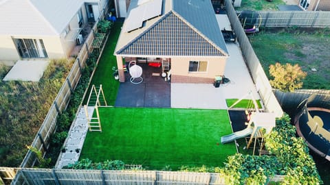 Aerial view of backyard 