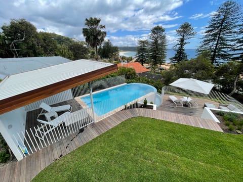 New Pool , cabana, outdoor shower and deck.