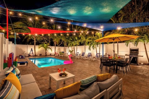 Incredible Pool Patio at Night