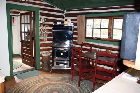 cabin kitchen and dining area