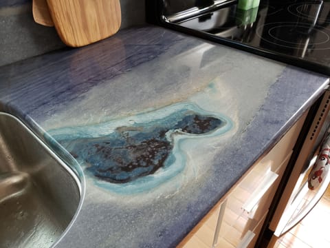 So gorgeous, pics dont do the blue macaubre quartzite justice