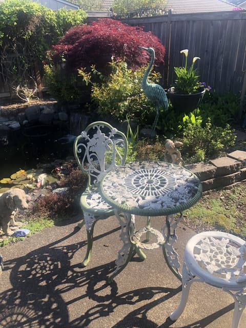 Morning coffee outside the Master Bedroom