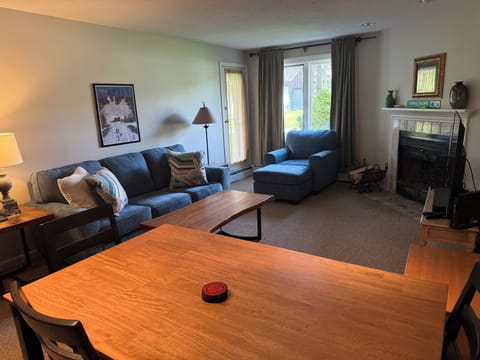 Fireplace and view of the mountain