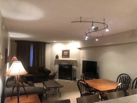 Living room and dining area