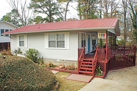 The deck is the favorite spot!  Enjoy comfy seating, fire pit, and patio table