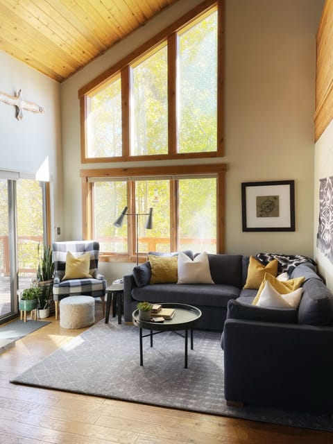 Light-filled living room with new sectional sofa