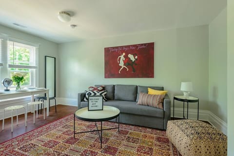 "The apartment itself was clean and sunny and cheerful with a full kitchen, bath and two bedrooms plus a sofa in the living room that was comfy. And our host was very responsive when I had a few small questions." - John, 5 Star Review